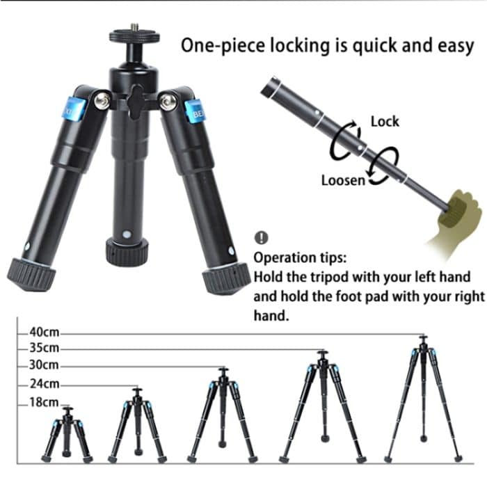 BEXIN MS15 Multifunktionale Desktop-Mini-Kamerastative für Kamera-Selbstauslöser-Mobiltelefone – Bild 7