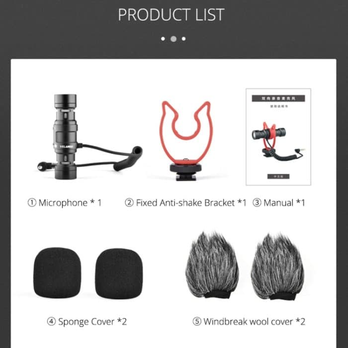 YELANGU MIC11 SLR-Kamera Mobiltelefon Zweiwege-Aufnahmemikrofon – Bild 4