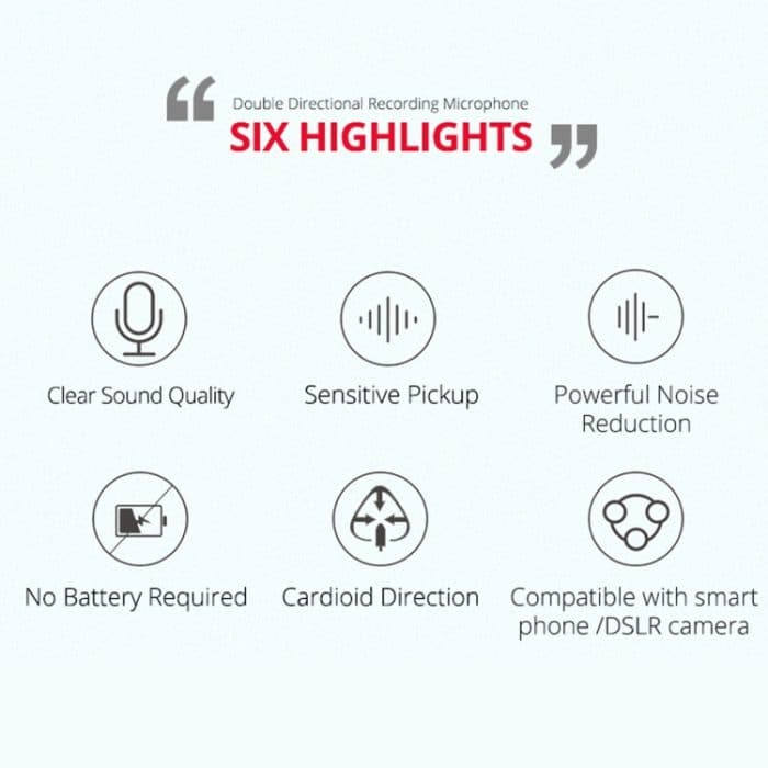 YELANGU MIC11 SLR-Kamera Mobiltelefon Zweiwege-Aufnahmemikrofon – Bild 6