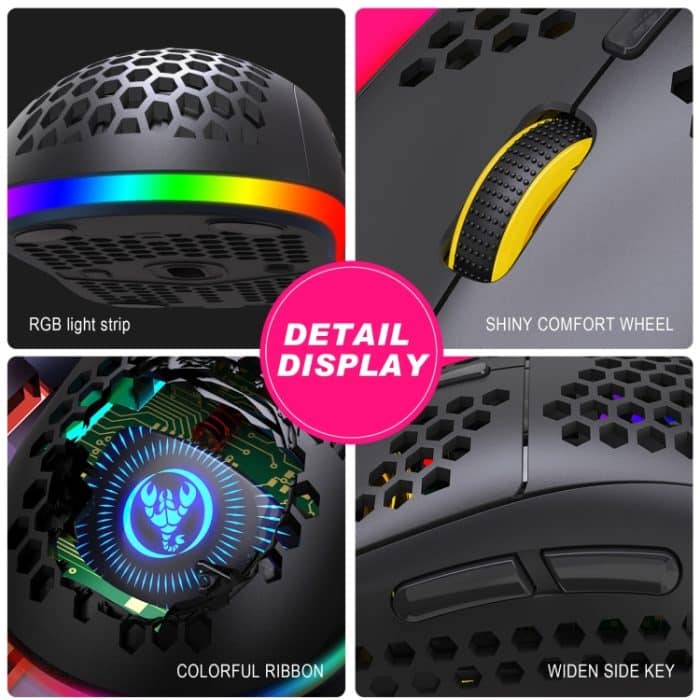 HXSJ T90 RGB Light Drei-Modus-Wireless-Gaming-Maus – Bild 16