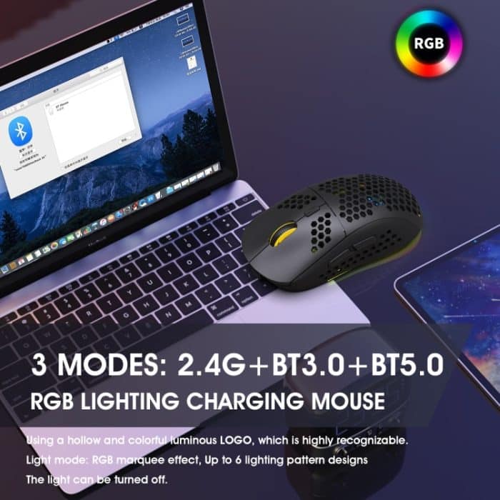HXSJ T90 RGB Light Drei-Modus-Wireless-Gaming-Maus – Bild 4