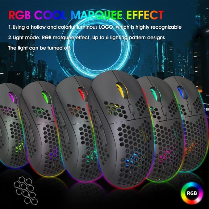 HXSJ T90 RGB Light Drei-Modus-Wireless-Gaming-Maus – Bild 5