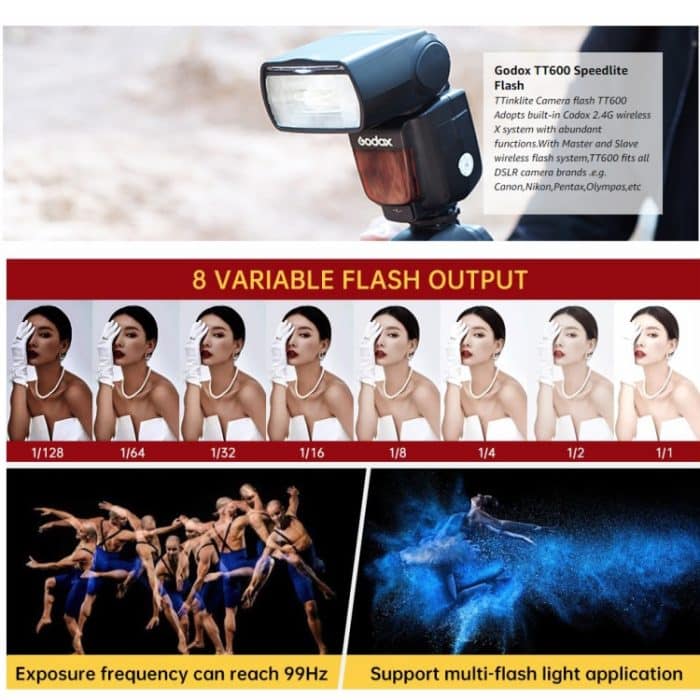 Godox TT600 2,4 GHz Wireless 1/300s-1/2000s HSS-Blitz Speedlite-Kamera-Top-Fill-Licht für Canon/Nikon DSLR-Kameras, TT600 – Bild 9