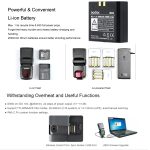 Godox V860IIF 2,4 GHz Wireless 1/8000s HSS-Blitz Speedlite-Kamera-Top-Fill-Licht für Fujifil DSLR-Kameras, V860IIF for Fujifilm – Bild 11