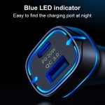 QC USB + USB-C / Typ-C Dual Ports Schnelllade-Autoladegerät mit leuchtender Blende – Bild 4
