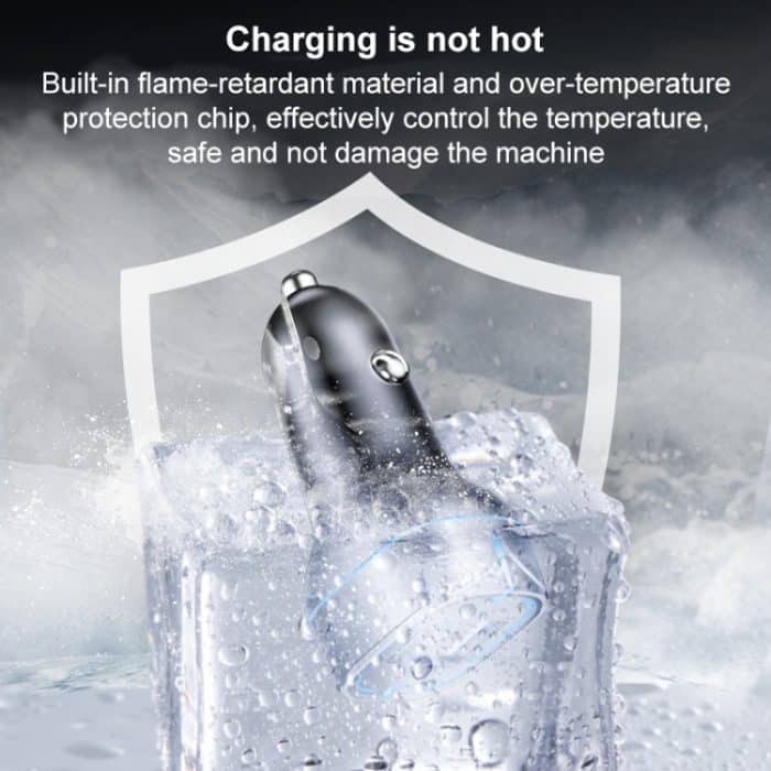 QC USB + USB-C / Typ-C Dual Ports Schnelllade-Autoladegerät mit leuchtender Blende – Bild 5