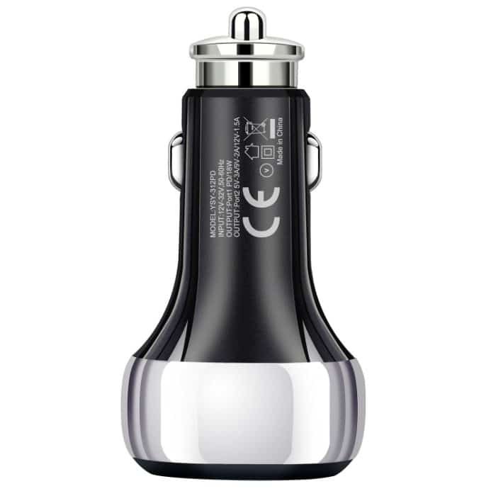 YSY-312PD QC3.0 USB + PD 18W USB-C / Typ-C Dual Ports Schnelllade-Autoladegerät, PD 18W – Bild 3