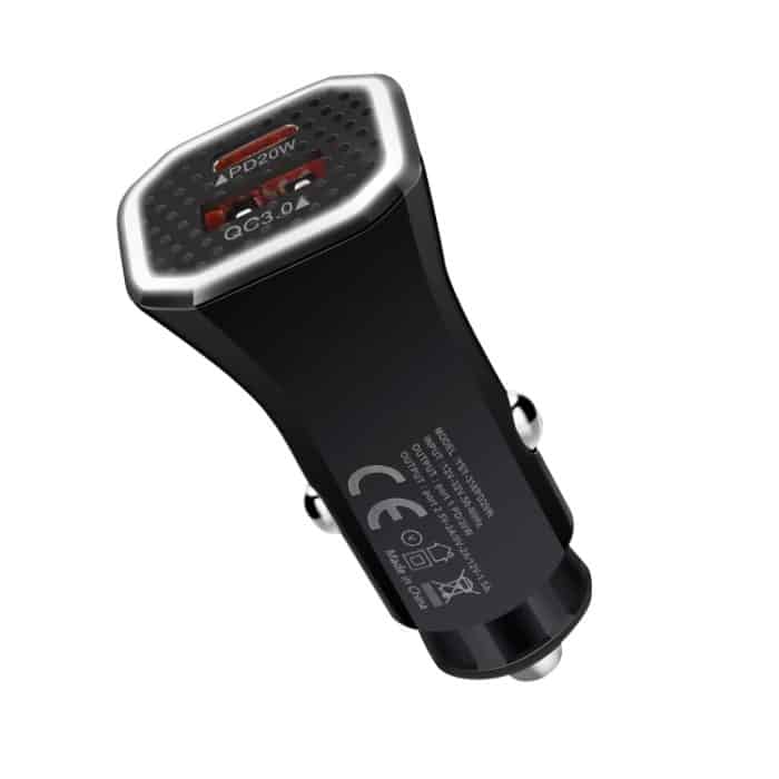 YSY-316PD20W QC3.0 USB + PD 20W USB-C / Typ-C Polygon Dual Ports Schnelllade-Autoladegerät, Car Charger – Bild 1