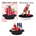 20 cm USB-elektrischer rotierender Drehteller-Displayständer, Videoaufnahme-Requisiten-Drehteller für Fotografie, Belastung: 8 kg, 20cm(Black Velvet), 20cm (White Base Black Velvet), 20cm (White Base White Velvet) – Bild 5