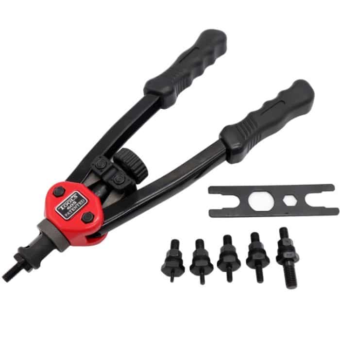 EDA0014132.jpg BT-605 Doppelgriff Manuelle Blind Nietmutter Pull Cap Tool mit 60 Stück Muttern – Bild 1