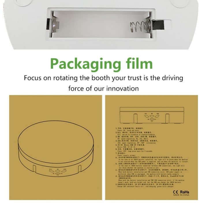 14,6 cm USB-elektrischer rotierender Drehteller-Displayständer, Videoaufnahme-Requisiten-Drehteller für Fotografie, Belastung: 10 kg, 14.6cm, 14.6cm(Black Mirror), 14.6cm (White Mirror) – Bild 7