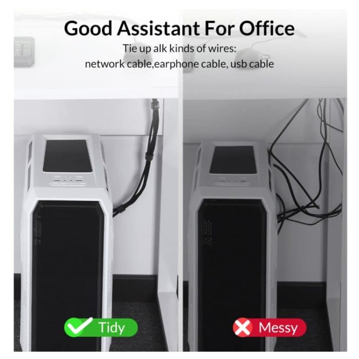 4 Stück wiederverwendbare und teilbare Nylon-Kabelbinder mit Klettverschluss, 1m, 2m, 3m, 5m – Bild 8