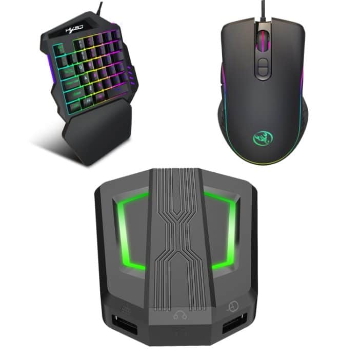 EDA0014482.jpg HXSJ P6 + V100 + A867 Tastatur-Maus-Konverter + Einhandtastatur + RGB-Gaming-Maus-Set – Bild 1