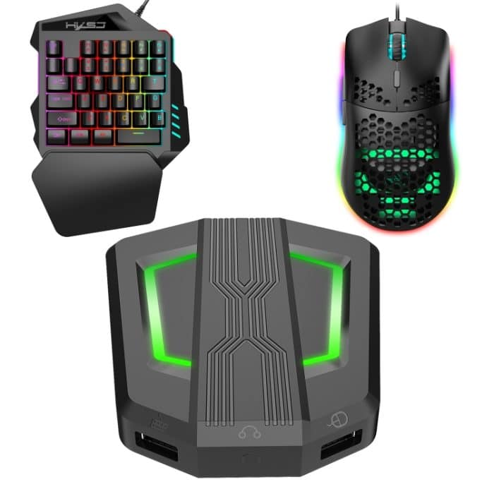 HXSJ P6 + V100 + J900 Tastatur-Maus-Konverter + Einhandtastatur + Gaming-Maus-Set – Bild 1