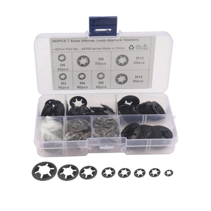 EDA0015761.jpg A5706 260 STÜCKE torx lagerklamm Haltering Ring Manganstahl Schnelldrahtsperrenscheibe – Bild 1