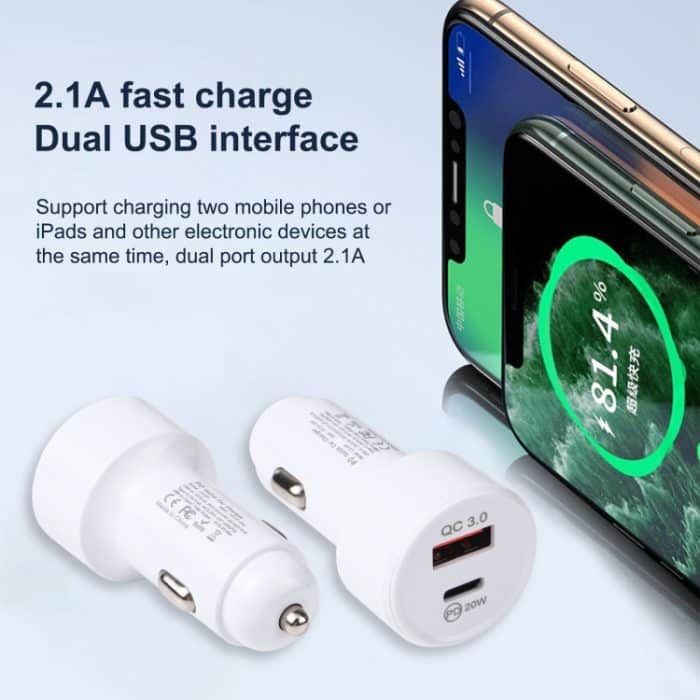 LZ-201 PD 20W USB-C / Typ-C + QC 3.0 USB Mini-Schnellladegerät – Bild 3