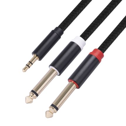 3683 3,5-mm-Stecker auf zwei 6,35-mm-Stecker-Audiokabel, 1m, 2m, 3m