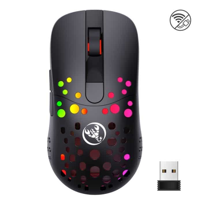 HXSJ T100 10000 DPI RGB-Makrodefinition, kabelgebunden, kabellos, Dual-Modus-Maus – Bild 1