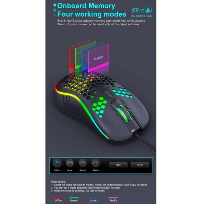 IMICE T98 RGB Beleuchtung Gaming verdrahtete Maus – Bild 3