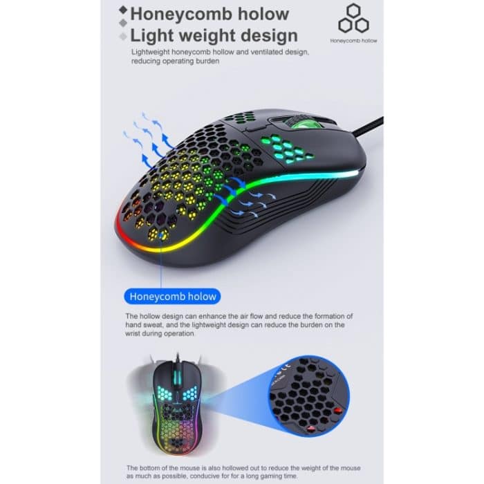 IMICE T98 RGB Beleuchtung Gaming verdrahtete Maus – Bild 6
