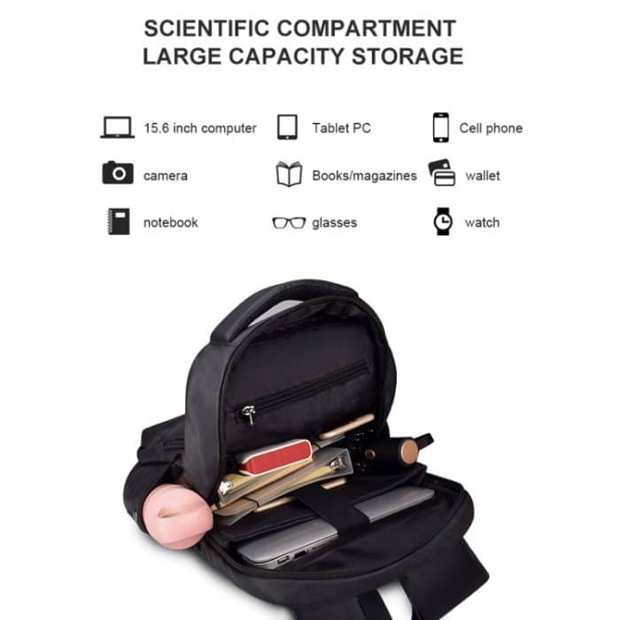 SJ01 Business Casual Computerrucksack mit USB-Ladeanschluss, 13-15 inch Universal, 15.6-17.3 inch Universal – Bild 7