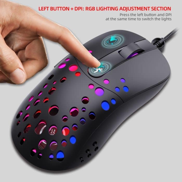 HXSJ A904 RGB-Licht-Makroprogrammierung, mechanische Gaming-Maus mit Kabel, A904 – Bild 5