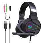 HXSJ F16 3,5 mm + USB-Anschluss RGB-Licht-Stereo-Gaming-Headset mit Mikrofon