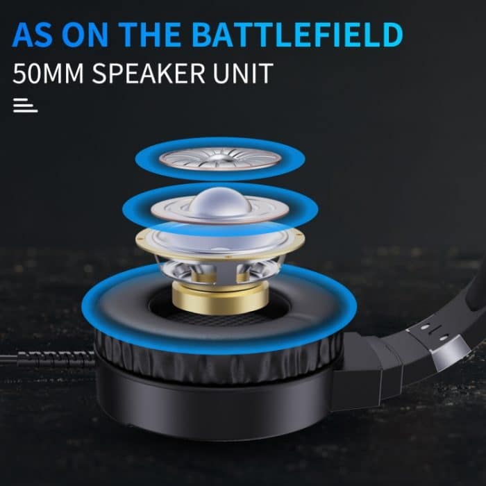 HXSJ F16 3,5 mm + USB-Anschluss RGB-Licht-Stereo-Gaming-Headset mit Mikrofon – Bild 3