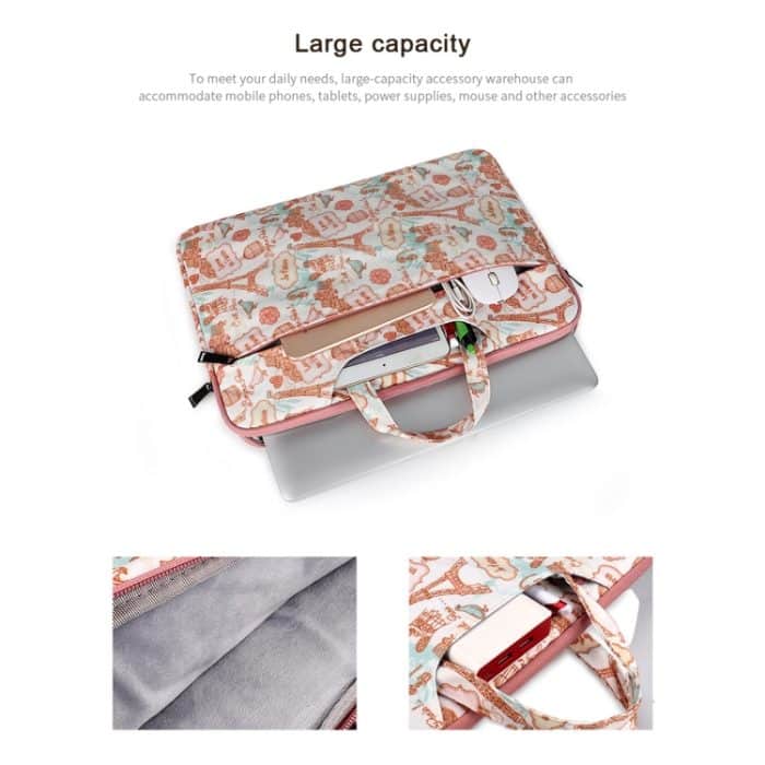 ST01DZ Leichte, bedruckte Laptoptasche aus Segeltuch, 13.3 inch, 14.1-15.4 inch – Bild 4