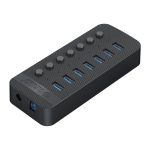 ORICO CT2U3-7AB-WH 7-in-1-Multiport-USB-HUB mit Kunststoffstreifen und einzelnen Schaltern, CT2U3-7AB-BK US Plug, CT2U3-7AB-WH US Plug