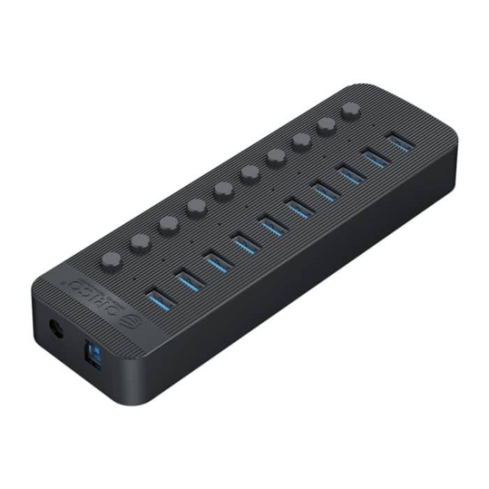 ORICO CT2U3-10AB-WH 10-in-1-Kunststoffstreifen-Multiport-USB-HUB mit einzelnen Schaltern,, CT2U3-10AB-BK AU Plug, CT2U3-10AB-WH AU Plug, CT2U3-10AB-BK UK Plug, CT2U3-10AB-WH UK Plug, CT2U3-10AB-BK EU Plug, CT2U3-10AB-WH EU Plug – Bild 1