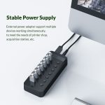 ORICO CT2U3-10AB-WH 10-in-1-Kunststoffstreifen-Multiport-USB-HUB mit einzelnen Schaltern,, CT2U3-10AB-BK AU Plug, CT2U3-10AB-WH AU Plug, CT2U3-10AB-BK UK Plug, CT2U3-10AB-WH UK Plug, CT2U3-10AB-BK EU Plug, CT2U3-10AB-WH EU Plug – Bild 7