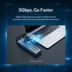 ORICO AT2U3-7AB-GY-BP 7-in-1-USB-HUB mit mehreren Anschlüssen aus Aluminiumlegierung und einzelnen Schaltern,, EU Plug, UK Plug, AU Plug – Bild 4