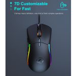 iMICE T60 7-Tasten-Gaming-Maus mit individueller, farbenfroher, leuchtender, kabelgebundener Wabenstruktur, Kabellänge: 1,8 m, T60 – Bild 2