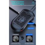 iMICE T60 7-Tasten-Gaming-Maus mit individueller, farbenfroher, leuchtender, kabelgebundener Wabenstruktur, Kabellänge: 1,8 m, T60 – Bild 4