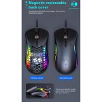 iMICE T60 7-Tasten-Gaming-Maus mit individueller, farbenfroher, leuchtender, kabelgebundener Wabenstruktur, Kabellänge: 1,8 m, T60 – Bild 7
