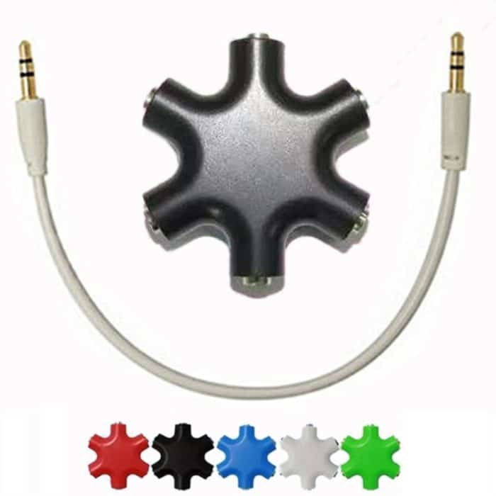 6-in-1-Audio-Adapter, 3,5-mm-Klinke, Multi-Port-Hub, Aux-Kopfhörer-Splitter-Konverter – Bild 2