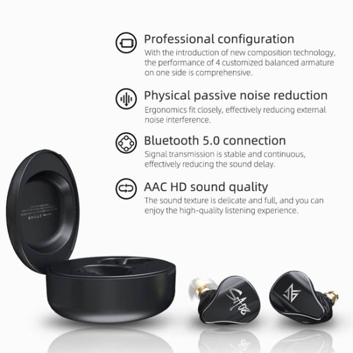 KZ SA08 Wireless Vier-Einheiten 5BA Balance Armature Bluetooth In-Ear TWS Kopfhörer, SA08 – Bild 2