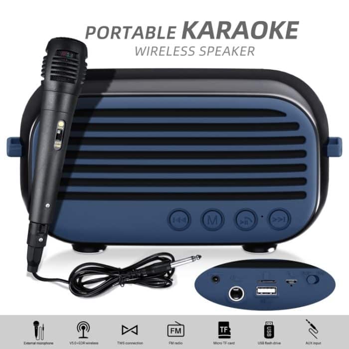 Neuer Rixing NR-3000M Bluetooth 5.0 tragbarer kabelloser Karaoke-Bluetooth-Lautsprecher mit Mikrofon und Schultergurt, NR-3000M(Black), NR-3000M(Red), NR-3000M(Blue), NR-3000M(Green) – Bild 2