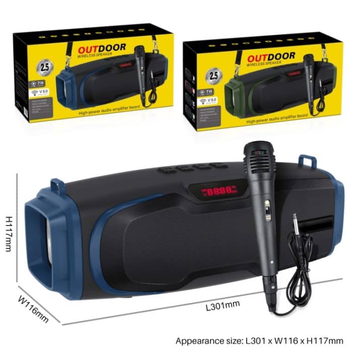 Neuer Rixing NR-6012M Bluetooth 5.0 tragbarer kabelloser Outdoor-Karaoke-Bluetooth-Lautsprecher mit Mikrofon und Schultergurt, NR-6012M(Black), NR-6012M(Red), NR-6012M(Blue), NR-6012M(Green) – Bild 2