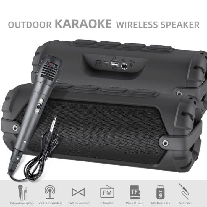Neuer Rixing NR-6013M Bluetooth 5.0 tragbarer kabelloser Outdoor-Karaoke-Bluetooth-Lautsprecher mit Mikrofon und Schultergurt, NR-6013M(Black), NR-6013M(Red), NR-6013M(Blue), NR-6013M(Green) – Bild 2