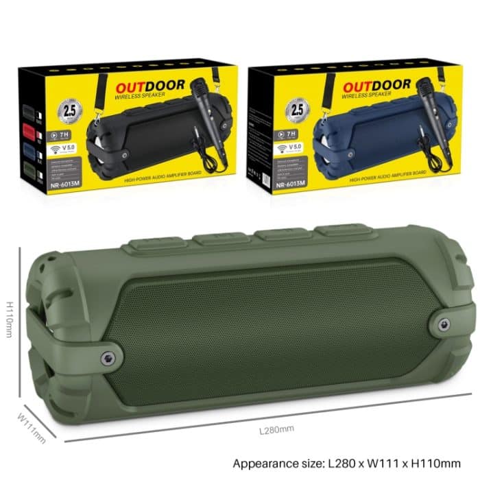 Neuer Rixing NR-6013M Bluetooth 5.0 tragbarer kabelloser Outdoor-Karaoke-Bluetooth-Lautsprecher mit Mikrofon und Schultergurt, NR-6013M(Black), NR-6013M(Red), NR-6013M(Blue), NR-6013M(Green) – Bild 5