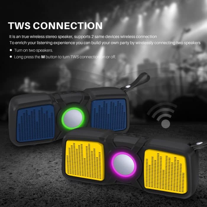 Neuer Rixing NR-9011 Bluetooth 5.0 tragbarer kabelloser Bluetooth-Lautsprecher für den Außenbereich, NR-9011(Black), NR-9011(Yellow), NR-9011(Grey), NR-9011(Blue) – Bild 2