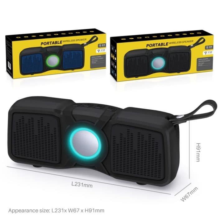 Neuer Rixing NR-9011 Bluetooth 5.0 tragbarer kabelloser Bluetooth-Lautsprecher für den Außenbereich, NR-9011(Black), NR-9011(Yellow), NR-9011(Grey), NR-9011(Blue) – Bild 4