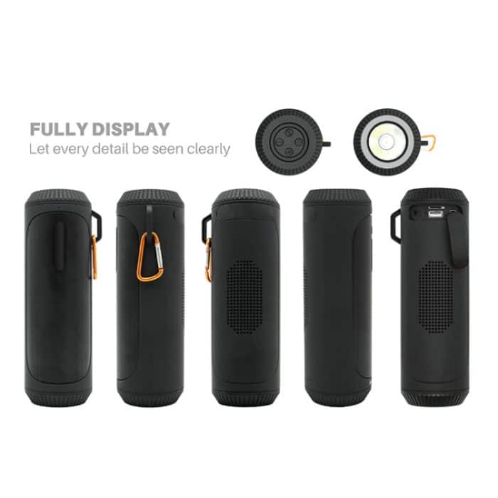 NewRixing NR-4016A TWS Outdoor-Bluetooth-Lautsprecher spritzwassergeschützt mit Karabinergriff und SOS-Taschenlampe – Bild 4