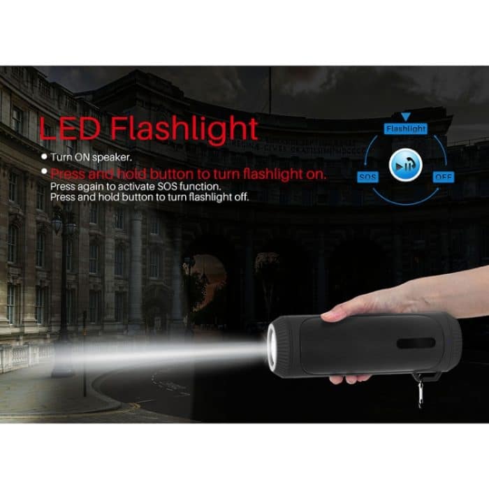 NewRixing NR-4016A TWS Outdoor-Bluetooth-Lautsprecher spritzwassergeschützt mit Karabinergriff und SOS-Taschenlampe – Bild 6