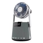 SOAIY K8 Kabelloser Bluetooth-Dual-Wecker-Lautsprecher mit kleinem Ventilator