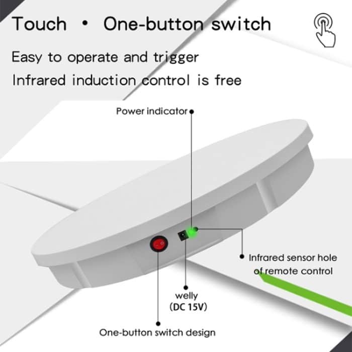 52 cm ferngesteuerter elektrischer rotierender Plattenspieler-Displayständer, Videoaufnahme-Requisiten-Plattenspieler, Ladeleistung, 52cm, Charging Power,US Plug, 52cm, Charging Power,EU Plug, 52cm, Charging Power,AU Plug, 52cm, Charging Power,UK Plug... – Bild 6