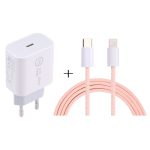 SDC-20W PD USB-C/Typ-C Reiseladegerät + 1 m 12W USB-C/Typ-C auf 8-poliges Datenkabel-Set,, EU Plug, US Plug
