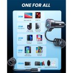 JOYROOM JR-CL07 3 in 1 55W PD USB-C / Typ-C + USB-Schnittstelle Autoladegerät mit USB-C / Typ-C Federdatenkabel, JR-CL07 – Bild 7